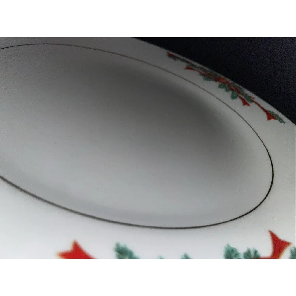 Tienshan - Poinsettia & Ribbons Christmas 10” Dinner Plate